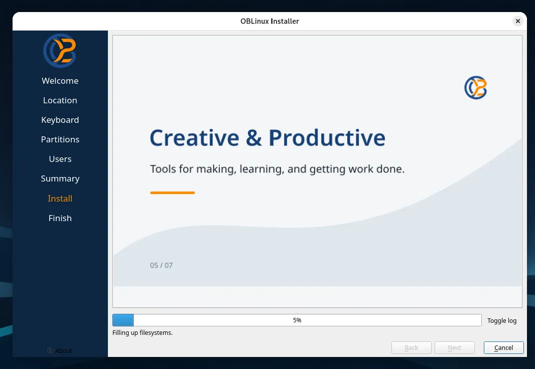 Installer copying files with a progress bar