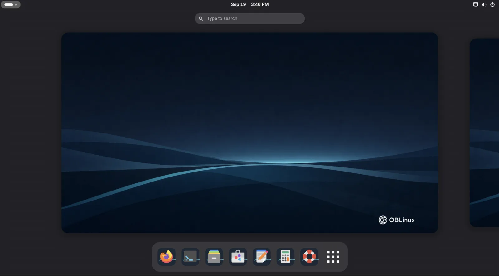 OBLinux Arch Edition desktop screenshot